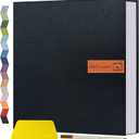 Popotop Large Photo Album Self Adhesive 4x6 5x7 8x10 Scrapbook Album DIY Picture Book,Gifts for Mom,Family Baby and Wedding,with Metal Pen and Plastic Board (Black)