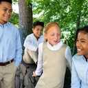 French Toast Girls' Fitted Wrinkle-Resistant Long Sleeve Oxford Shirt (White, M)