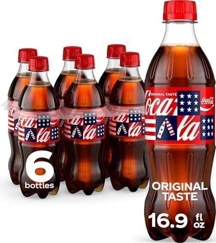 Coca-Cola Soda Soft Drink Bottles, 16.9 fl oz, 24 Pack | Carbonated drink with classic cola flavor, EXP: Jun/29/2026