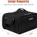 Tools Travel Bag for carrying hair dryer curling iron comb multi-layer hair accessories and tools with Dry Wet Depart Toiletries Travel Organizer (Black)