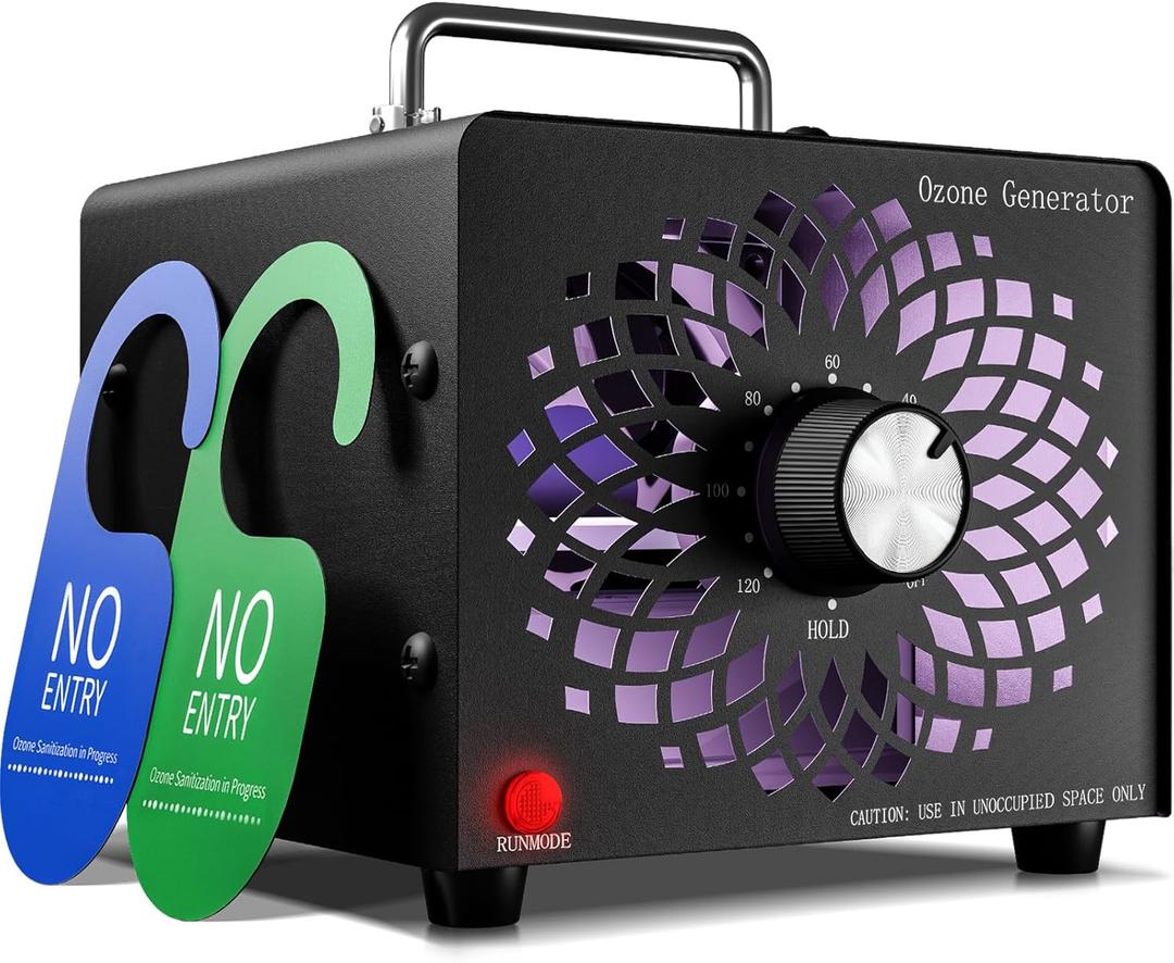 Ozone Generator 55000mg/h, High Capacity Ozone Machine Odor Removal Up to 6000 Sq.Ft, for Car/Home/Smoke/Pet Odor, Black