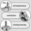 AAGUT 4 Inch Brake Stem Casters 1/2"-13x1-1/2, Swivel Stem Wheel, Replacement Caster Wheels Heavy Duty for Wire Shelving Racks Set of 4