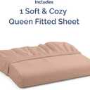 Queen Fitted Bed Sheet - Bottom Single Fitted Sheet Only - Ultra-Soft Hotel Luxury Bedding w/ 8-16 Inch Deep Pockets - Breathable, Cooling & Wrinkle Free - Easy-Care, Fade & Shrink Resistant - Mauve