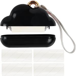 Portable Mini Lint Roller, Travel Size Lint Roller with 150 Sheets Refillable, Reusable Pet Hair Remover for Clothes (Black)