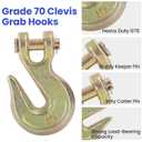 4 Pack 1/2" Clevis Grab Hooks, Grade 70 Forged Steel Chain Hook for 1/2 Inch Tow Chain, Heavy Duty Tow Hook 12000 Lbs Working Load Limit for Trailer Truck Transport