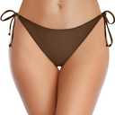 Holipick Bikini Bottoms for Women String Bathing Suit Bottom with Moderate Coverage Low Waist Swim Bottom S