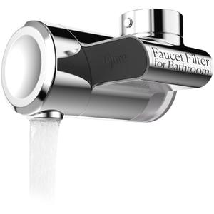 Qure Skincare Bathroom Sink Filter Water Faucet for Skin, Reduces 99% Chlorine and Heavy Metals, Skin Hydration in 4 Weeks, Reduces Build-Up, Balances pH, Softer Skin & Hair - Silver