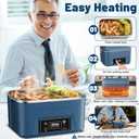 Cordless Electric Lunch Box for Adults, Heated Lunch Box Battery Powered with Automatic Heating, 5.5 Cups Portable Food Warmer with Carry Bag for Work & Travel(Blue)