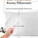 1000 TC White Standard Pillowcases Set of 2 100% Egyptian Cotton Pillow Cases with Long Staple Cotton & Sateen Weave, Silky Soft Hotel - Like Bed Pillow Covers for Comfy Sleeping, Snug Fit