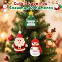 2 x I Love You Snowman Gifts for Him Her,Romatic for Husband Wife Boyfriend Girfriend,Funny Handmade Crochet Christmas Snowman Ornaments Decorations Stocking Stuffer for Wedding Anniversary