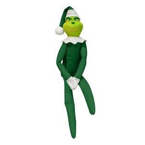 Christmas Elf Doll Decoration | Green Santa Outfits Sits on Ledge for Holiday 11" x 3" x 1.5” Tradition for Family Hiding Game