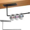 2pcs Horizontal Tumbler Lid Organizers Inside Cabinet, Tumbler Lid Storage Hook Space Saving Cup Lid Holder Self-Adhesive Water Bottle Stacker Rack Hanger Under Kitchen Cabinet for Yeti Stanley