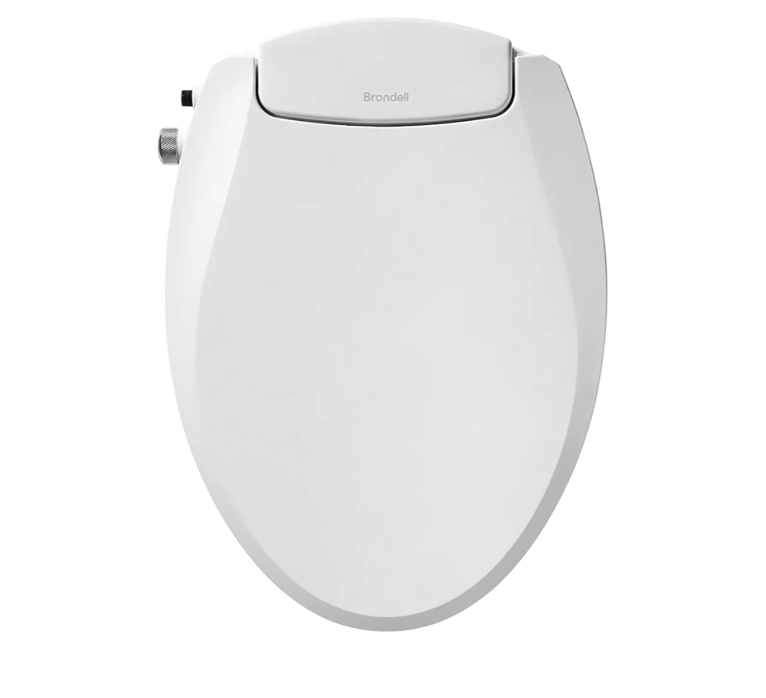 Brondell Bidet Toilet Seat Non-Electric Swash Ecoseat, Fits Elongated Toilets, White - Dual Nozzle System, Ambient Water Temperature - Bidet with Easy Installation