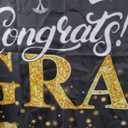 Graduation Banner 2025 Black and Gold - 72.8x43.3 Inch, Congrats Grad Banner for Party Decorations, Large Congratulations Class of 2025 Graduation Backdrop