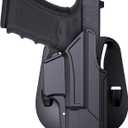 OWB Thumb Release Holster for Glock 19/19X/45 (Gen 1-5) & 23/32 (Gen 3-4) | Tactical Belt Holster with Auto-Lock, Adjustable Cant | Right Hand