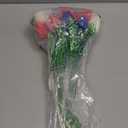 18 Pcs 13 Inches Artificial Tulip Flowers Bouquet, Red White Blue Faux Tulips with Green Leaves, Patriotic Flower Stems for Home Decor, 4th of July, Memorial Day, and Cemetery Grave Floral Arrangement