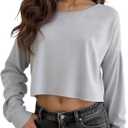 SOLY HUX Girl's Off The Shoulder Sweatshirt Tops Long Sleeve Cute T Shirts (Gray, 10Y)