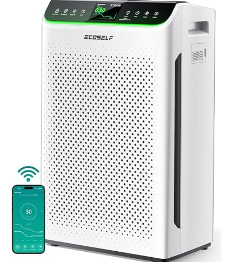 Powerful Air Purifiers for Home Large Room Up to 2400 Ft² with Smart WiFi Air Quality Monitor Sleep Mode, Air Purifier for Bedroom Office Living Room HAP602WF 