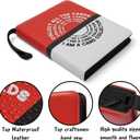 Trading Card Binder with 4 Pocket Pages, Top Loading 400 Pockets card collection Albums 3 rings card sleeves binder sheets (Red, 400 Pockets)