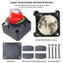 Battery Disconnect Switch Master, 12V-48V Waterproof Power Isolator On-Off Kill Switch 275Amps High Current for Car RV Marine Boat Truck ATV Vehicles