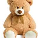 HollyHOME Big Teddy Bear Large Teddy Bear Stuffed Animal Birthday Valentines Day Plush for Kids and Girlfriend 36 inch Tan