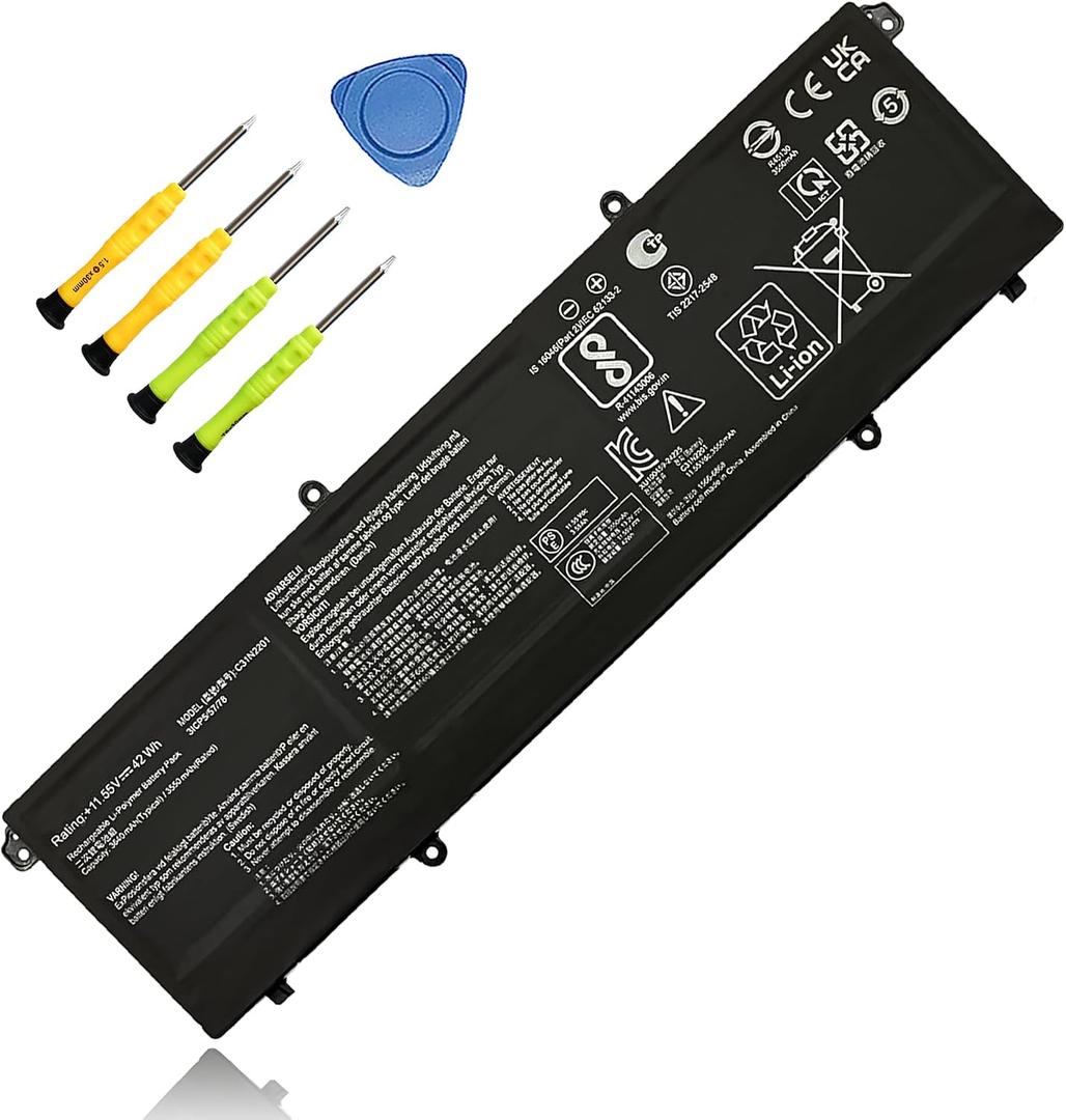 42Wh C31N2201 Replacement Laptop Battery for Asus Vivobook 15 X1504 F1504 E1504 S1504 16inch OLED X1605 F1605 M1605 Series M322-253H M242-042O 0B200-04260000 11.55V 3640mAh