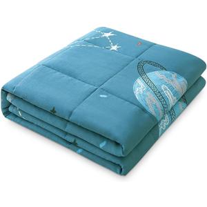 Sivio Weighted Blanket - 100% Cotton Heavy Blanket 5lbs, 36 x 48 inches, Moon and Star Pattern, Breathable Soft Throw Blanket for Calm Sleeping for Home and School Nap