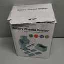 Manual Rotary Cheese Grater, White, 5-in-1 Vegetable Slicer with Suction Base, Stainless Steel Blades, Hand Crank Design for Kitchen