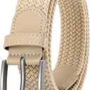 DOOPAI Braided Stretch Belt for Men, Elastic Woven Belt, casual Fabric Golf Belt, 1 3/8" for golf pants jeans, Gift Box