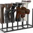 Boot Rack, 19.5 Inches Boot Rack Organizer Tall Boots, Stainless Steel Boot Storage Holder, Free Standing Boot Racks for 6 Pairs Entryway, Closet, Black