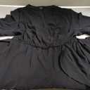 SCOMCHIC Women Plus Size Maxi Dress Short Sleeve Wrap V Neck High Low Split Ruffle Long Dress (XX-Large Plus, Black)