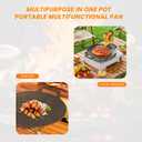 Topyond Korean BBQ Grill Pan, 16In Nonstick Cast Iron Griddle Pan for Stove Tops, Heat Resistant Round Grilling Tray, for Steaks, Roasts and Outdoor BBQ
