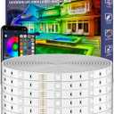 talkhigh 400ft Outdoor LED Strip Lights Waterproof,IP68 Outside Led Light Strips Waterproof with App and Remote,Music Sync RGB Exterior Led Rope Lights with Self Adhesive Back for Roof,Deck
