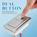 Toilet Rectangular Push Button, Double Push Toilet Flush Replacement, Water Tank Universal Press and Flush Valve Dual Button, Dual Lid Hole Replacement, Adjustable Thread Kit