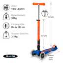 Micro Kickboard Maxi Foldable LED Kids Scooter, Ages 5-12, Up to 110lbs