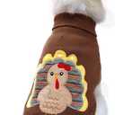 Hotumn Classic Knit Dog Sweater with Hole - Thanksgiving Turkey Pattern - Warm Winter Pet Clothes for Small Dogs (Small)