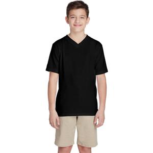 French Toast Men's Short Sleeve V-Neck Tee (Black, L)