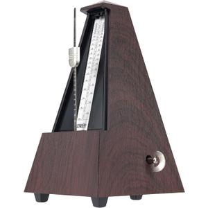 Sondery Classic Mechanical Metronome with Bell for Piano Guitar Drum Violin Saxophone All Instruments, Tempo Range 40-208bpm, Beats 02346, Black Wood Grain ABS Case with Comfortable Click Sound (brown)