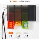 4 x Travel Pill Organizer Weekly Case for Once-Daily Use, Compact Pill Box 7 Day for Purse, Smooth Slide-Out Access, 8 Compartments for Daily Vitamins and Supplements, Easy to Use at Home or On the Go