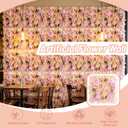 Flower Wall Backdrop, 12PCS 13.8 * 13.8IN Faux Flower Wall Panels for Indoor Outdoor Decor, Floral Backdrop for Birthday Party Wedding Garden Home (Light Pink 1, 13.8”x13.8” (12pcs))