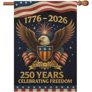 250 Anniversary Usa Garden Flags for Outside, 250 Anniversary USA Flag 1776-2026 Commemorative Patriotic Yard Sign Outdoor Banner Yard Sign 4th of July Decorations Double Sided Waterproof 250 Year American Flag 28x40 Inch