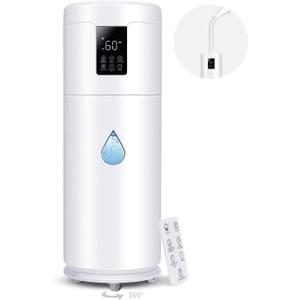 Humidifiers for Large Room Home Bedroom 2000 sq.ft. 17L/4.5Gal Large Humidifier with Extension Tube & 4 Speed Mist,Top Fill Wholehouse Humidifier with 360Nozzle for Plant Office Commercial Greenhouse (White)