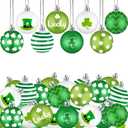 Libima 40 Pcs St. Patrick's Day Tree Ornament St. Patrick's Day Hanging Decorations Ball Irish Clover Tree Decorations for Party Shelf Ornament