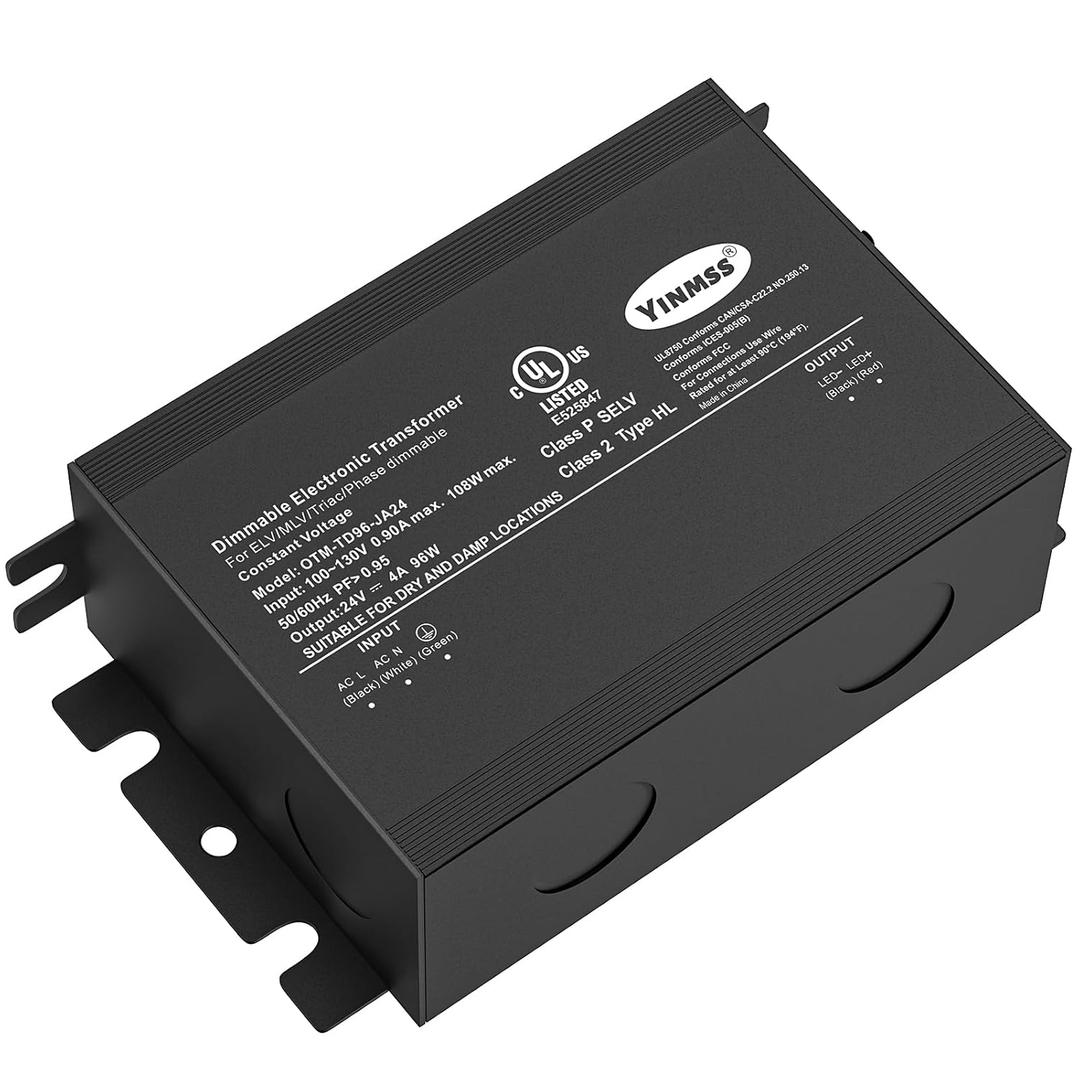 LED Driver 24V 96W DimmableTriac ELV/MLV LED Transformer Compatible with Lutron&Leviton Switches,for LED Strip Lights, Kitchen, Cabinet, UL&FCC-Listed