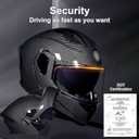 Motorcycle Bluetooth Modular Helmet DOT Approved Dual Visor Full Face Flip up Integrated Motorcycle Helmets Double Visor Helmet Built-in Dual Speaker Microphone Waterproof Adults Men Women, XL=(61-62CM) (Black)