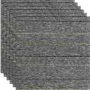 24 * 24in Self-Adhesive Carpet Tiles, Peel and Stick Floor Squares for Home Office, Removable Decorative Rug Mat, Easy Install, Sound Absorbing (10Pcs Light Grey) (20 PACK)