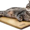 K&H Pet Products Heated Cat Bed Pad for Indoor Cats, Thermo-Kitty Mat Calming Warm Pet Heating Pad for Inside Pets, Machine Washable, Waterproof Heater, Safety Listed - 12.5 X 25in Mocha/Tan