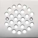 Square 4-1/4-inch Screw-in Shower Floor Drain Grate Strainer (Chrome)