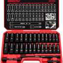 29-Piece 1/2" Drive Impact Socket Set, SAE (3/8 to 1 inch) and Metric (10-24mm) Sizes with Extension Bars Standard Deep Socket Set CR-V Material High Durability Impact Wrench