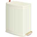 Small Bathroom Trash Can with Air Freshener Soft Close Lid, 6 Liter/ 1.6 Gallon Stainless Steel Garbage Can with Removable Inner Bucket,Step Pedal, Slim Wastebasket for Bedroom, Toilet (Ivory White)